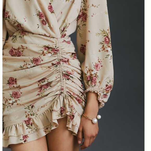 ⭐️ En Saison Floral Boho Peasant Modern Hipster Hippie Romantic Art Ruffle Dress - Picture 1 of 4